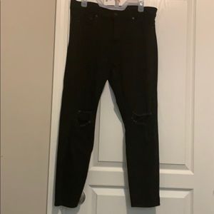 Hollister Ripped Tapered Skinny Black Jeans